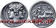 En græsk og senere romersk sølvmønt lig med to drakmer