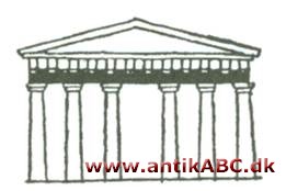  hovedbjælke i en gesims hvilende på søjlerne