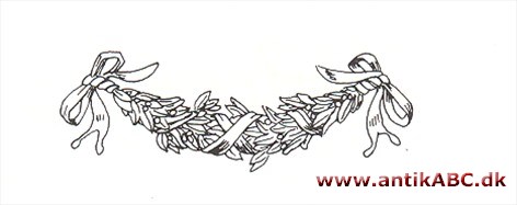 En kæde af ophængte buer bestående af bladværk, blomster, bånd eller måske festons