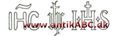  jesusmonogram; de tre første bogstaver i Jesus stavet med græske bogstaver: