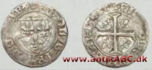  det franske navn for hvid, idet der refereres til møntens hvide farve som et udtryk for, at den så ud som en god sølvmønt