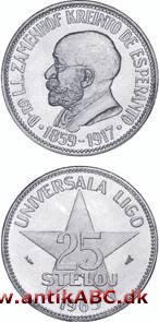 Den internationale organisation Esperanto Foundation, der står bag udbredelsen af kunstsproget Esperanto, har ved 50 års jubilæet 1912 udgivet to sølvmønter