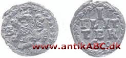 Lille kobbermønt til ½ pf. værdi præget fra begyndelsen af Kipper- og Wippertiden 1618 af braunschweiger-hertugerne 