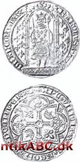 Fransk guldmønt 1360/61 med navn »franc a cheval« udmøntet af Jean le Bon (1350-1364)