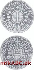 Fransk sølvmønt indført af Ludvig den Hellige 15. aug.1266