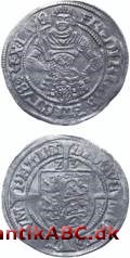 Dansk skilling til 10 hvides værdi præget af Fr. I. under belejringen af København 1523-1524