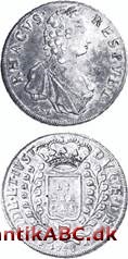 Stor sølvmønt præget i Ragusa, der efter indlemmelse i Jugoslavien 1918 fik navnet Dubrovnik