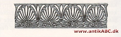  det klassiske entablement, der ligger mellem gesims og arkitrav, og som kan være dekoreret enten med bemalinger, med skulpturer eller som et reliefbånd