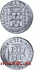 den portugisiske betegnelse for mønter, afledt af ordet moneta