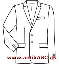 jakke (fransk jaquet, kort overtrøje over panser) med ærmer og uden skøder