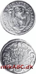 Örtli (Oertli): Lille schweizisk billonmønt fra 1656-1811 med værdier som 4 batzen, 10 schilling, 15 kreuzer eller 1/4 gulden