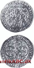 Pavillon d'or (italiensk: Padiglione). Fransk guldmønt præget 1339 under Philippe VI (1328-1350). Den var af rent guld 