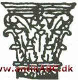 korinthisk kapitæl, kurveformet, af akanthusblade omgivet søjlehoved