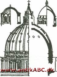  mere eller mindre halvkugleformet hvælving eller tag, og lampeskærm af glas, metal etc.