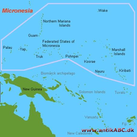 Mikronesien (græsk de små øer) øgruppe i Nordvest-Stillehavet