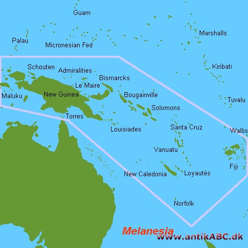Oceanien omfatter Melanesien, Mikronesien og Polynesien