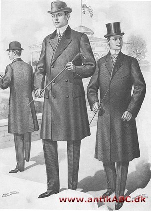 paletot (fra hollandsk paltrock, overfrakke) dobbeltradet mandsoverfrakke med sort fløjlskrave