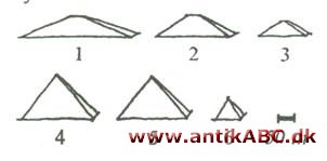 Bygning, opført på en kvadratisk basis, dens fire trekantede sider mødes foroven i en fælles topvinkel