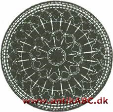 rosalinekniplinger  venezianske point gros, hvor briderne er prydet med små roser