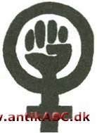 rødstrømpemærke, for kvindebevægelse i 1970-erne: venusspejl med knytnæve