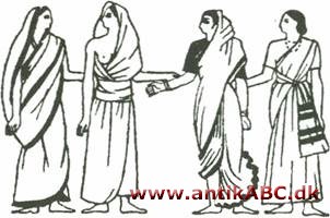 sari, vikleklæde i indisk kvindedragt, af langt firkantet tøjstykke