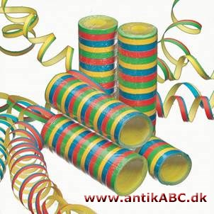 serpentine (af latin serpens, slange) lang, smal, kulørt papirsstrimmel