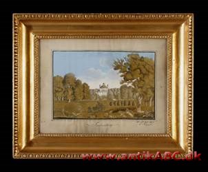 skilderi, tegnet, malet, broderet, trykt billede, specielt maleri med ramme; ofte nedsættende