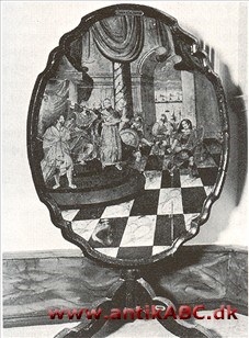 slagbord - klapbord; Bordtype, som var meget almindelig i barok og rokoko