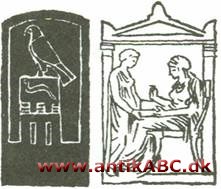 stele (græsk stenstøtte, gravsten) opretstående stenplade