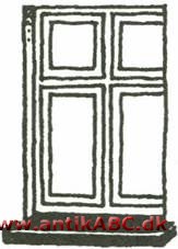 sålbænk, skråtstillet fremspring, ofte et rulleskifte, under et vindueshul i facaden., leder gennem sin skråflade vandet godt væk fra vinduet