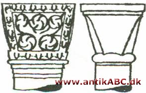 trapezkapitæl, som omvendt pyramidestub med affasede hjørner