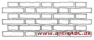 vendisk skifte. Murforbandt med skiftevis løber og kop